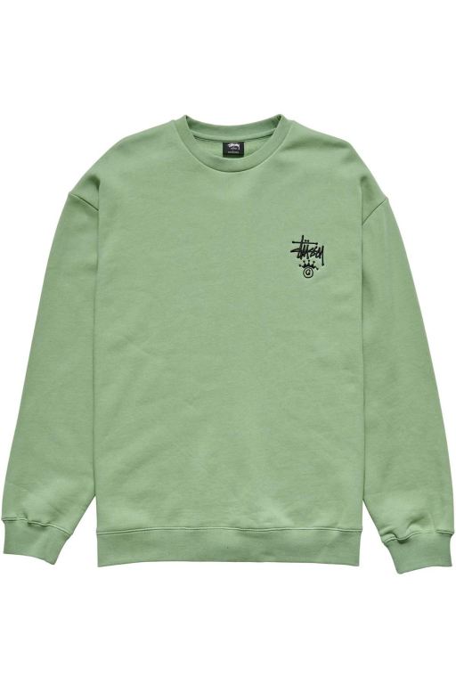 Stussy Mens Copyright Crown Crew Sweaters Green - VLDXW2703